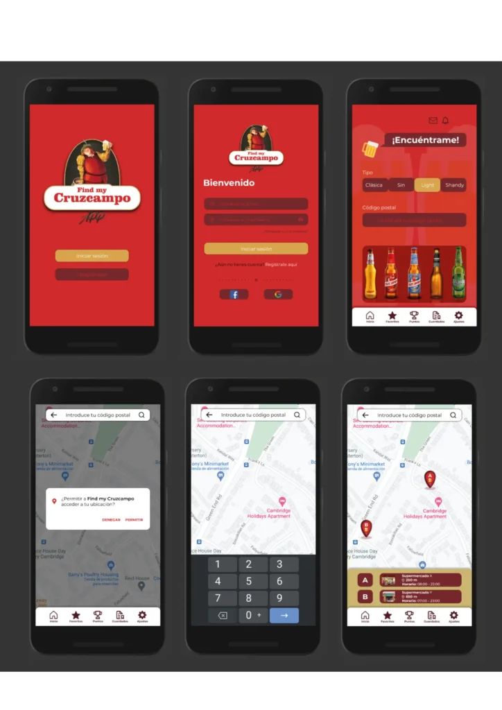 Mockup de app para móvil